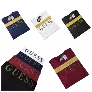 Terlaris Kaos Pria Wanita GUESS EMBOSS Motif Glitter T-shirt  Guess Emboss Premium Distro Terlaris