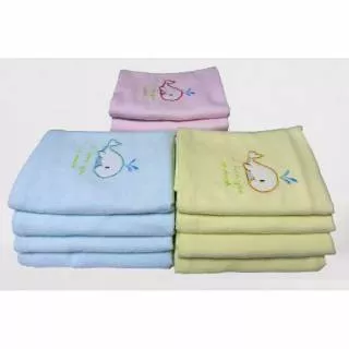 Handuk baby ivory polos bordir dan sablon   Handuk Bayi Lembut Ivory Bordir Halus Jumbo 110Cmx60Cm