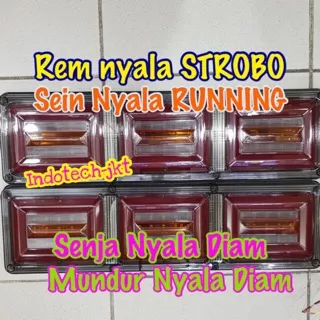 Stop Lamp Truk 12volt dan 24 Volt Model Kotak Rem NYALA KEDIP