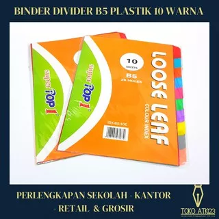Binder Divider / Pembatas Binder Ukuran B5 Merk Pop1 10 Warna