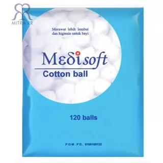 Kapas Bulat Bola Medisoft 120 Balls / Kapas Cotton Ball/ Kapas Anak Bayi