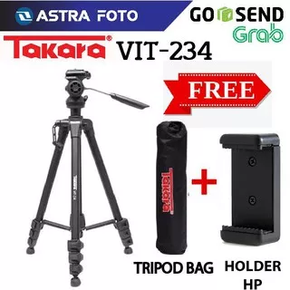 TAKARA VIT-234 TRIPOD VIDEO FLUID HEAD + BAG - VIT234 TRIPOD KAMERA HP SMARTPHONE