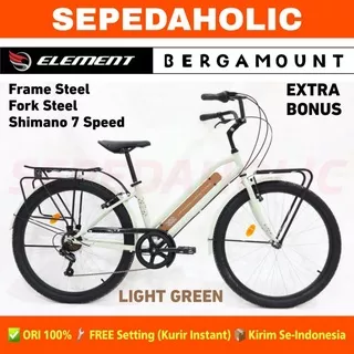 Sepeda City Bike ELEMENT BERGAMOUNT 26 Inch 7 Speed Model Classic Garansi Resmi 5 Tahun