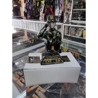 Miniatur patung TNI AD loreng | Patung miniatur mobil TNI AD loreng | Pajangan figure kecil TNI AD