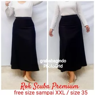 ROK HITAM PANJANG PREMIUM A POLOS STANDAR DAN SUPER JUMBO BIG SIZE / ROK SIDANG KULIAH / ROK KERJA .