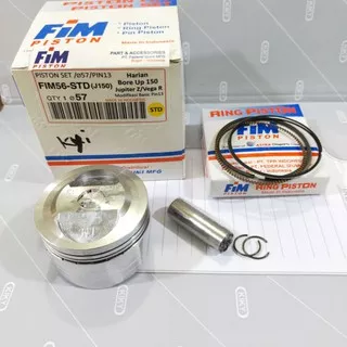 PISTON SEHER KIT SET FIM 56 ukuran 57 57,5 58 58,5 59 mm pen pin 13 mm jupiter z vega crypton 150 cc