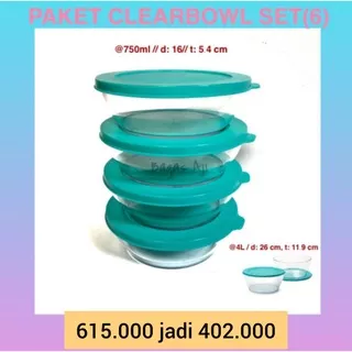 Tupperware - Paket clear bowl set (6pcs)