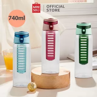 MINISO Botol Minum 740ml Besar Dengan Filter Plastik Sport Water Drinking Bottle BPA Free