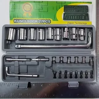 Set Kunci Shock Kenmaster 27pcs Murah/Kunci Socket Shock Murah/Kunci Sok/Toolkit Tool Kit Shock Sok Wrench Kenmaster