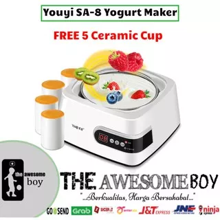 Yogurt Maker SA8 kapasitas 1.3L Mesin Pembuat Yogurt Yoghurt Stainless Steel premium yogurt maker
