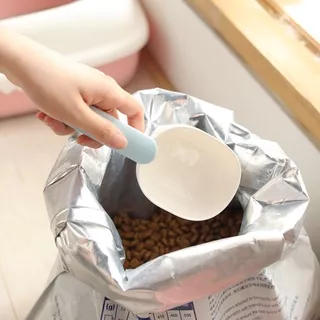 Sendok Makanan Kucing Makan Anjing  Sekop ABS Tebal Dengan Klip Penyegel