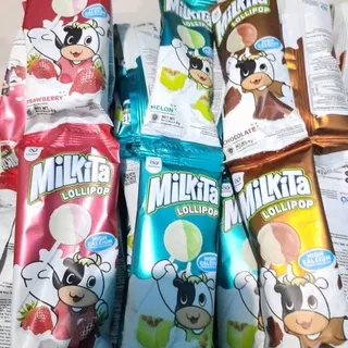 permen milkita lolipop ( 1 pack isi 3 renceng ) 1pack ada rasa coklat, strawbery, melon