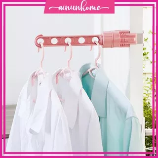 Gantungan Hanger Baju Balkon Jendela Indoor 5 Lubang