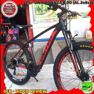 Sepeda gunung mtb 27.5 inch UNITED MONANZA 4.00 AL.3x8sp Lock Fork T.120