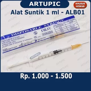 Alat Suntik Spuit 1 ml ALB01 Spet Spuid Suntikan Hewan Syringe Tinta Jarum Suntik 1cc 1ml