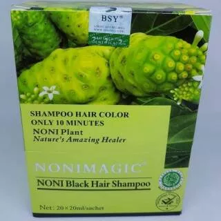 [1 box isi 20 sachet] BSY Noni Black Hair Shampoo / penghitam rambut