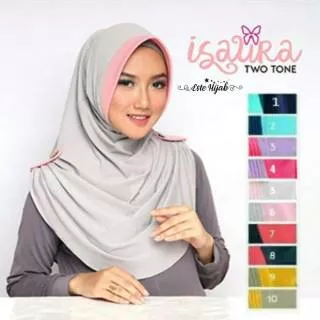 Jilbab Instan Isaura Two Tone Hijab Instant 2 warna Pad Antem Pet Kecil Jersey Zoya