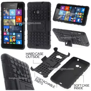 Microsoft Lumia 535 - Heavy Duty Rugged Armor Stand Case Casing Cover