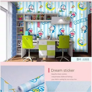 Wallpaper dinding wall sticker 45 cm x 10 meter walpaper welpeper motif doraemon