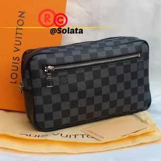 Clutch Pria Louis Vuitton - Handbag LV Kasai Damier - Tas Tangan LV Pria Wanita