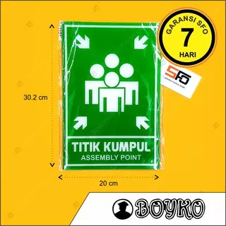 Akrilik Titik Kumpul / Assembly Point - Acrylic Sign Folio 20cm x 30,2cm