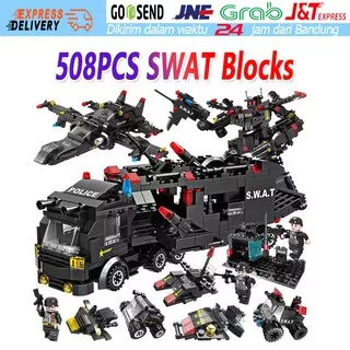 Isi 500PCS SWAT Block Black Hawk Building Lego Military MAINAN EDUKASI BRICKS Blok Balok Susun Brick