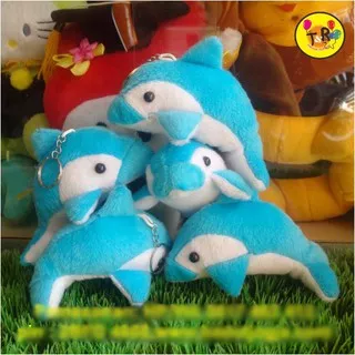 Boneka Gantungan Kunci Karakter Hewan Dolphin - Lumba - Lumba Biru