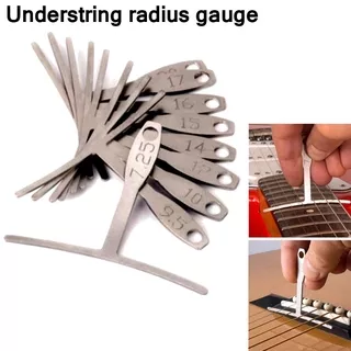 M1-9Pcs Guitar Under String Radius Gauge Stainless Steel Guitar Builder Luthier Tools Bass Strings Repair Set