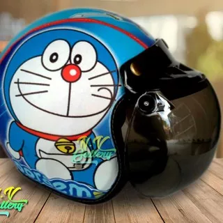 Helm Anak Bogo Retro Printing Kids Zaman NoW usia 2-6 Tahun Karakter Doraemon ....