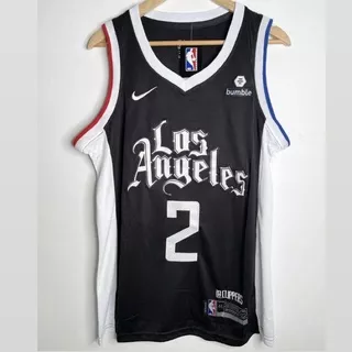 JERSEY BASKET NBA LA CLIPPERS LOS ANGELES CLIPPERS #2 LEONARD CITY EDITION 20/21 HITAM