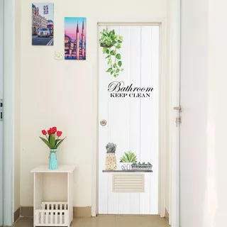 sticker pintu kamar mandi sticker dinding stiker pintu vinyl SKM12  CHIC HOMEDECOR