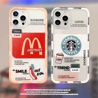 Case iPhone 13 12 Mini 11 Pro X XR XS Max SE 2020 6 6S 7 8 Plus Soft Shockproof Printed Phone Case Motif Hot Dog and Coffee
