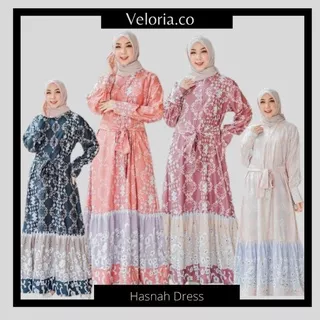 Hasnah Dress Kekinian Terbaru Gamis Remaja Jumbo Lebaran 2022 Fashion Muslim Murah