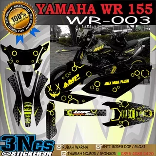 Decal Yamaha WR 155 Fullbodi, Decal Hologram Yamaha WR 155 Fullbodi, Decal Motor Trail Yamaha WR 155 bisa rubah nomor dan nama, Decal Murah Yamaha WR 155 bisa custom desain