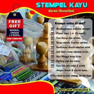 Stempel Kayu / Stempel Karet Runaflek - Ukuran Custom