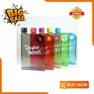 Tempat minum gepeng tipis A5 Memo Bottle Botol Minum Do Your Best Flat 420ml bottle travel murah