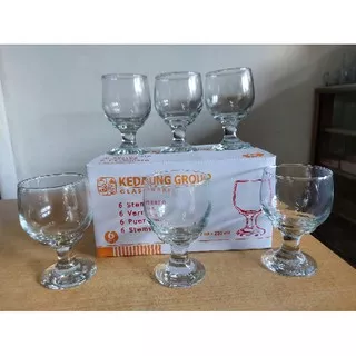 Gelas Wine STH7esp Kedaung Set isi 6 pcs / Gelas Whisky / Gelas Brandy / Gelas Anggur / Gelas Kaki