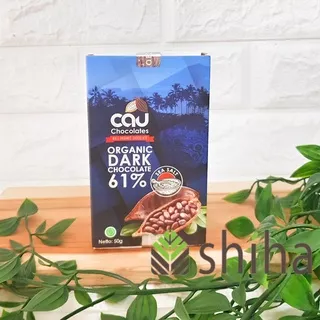 CAU Organic Dark Chocolate 61% Sea Salt 50gr | Warung Shiha