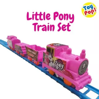 Mainan kereta api train set karakter Little Dooy  dengan rangkaian real 138 cm