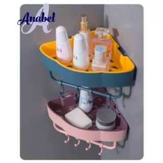 Rak Sudut Kamar Mandi Dengan Bentuk Segitiga Serbaguna Bathroom Wall Corner Rack 6L1L25