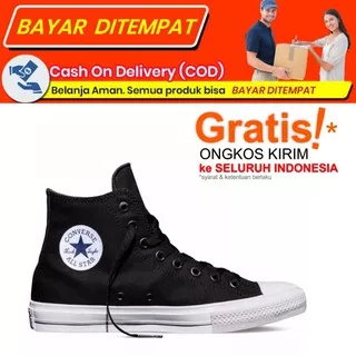 Sepatu Sneaker/ Tali/ Converse All Star Hi High Chuck Taylor Polos Grade Original - Hitam Putih