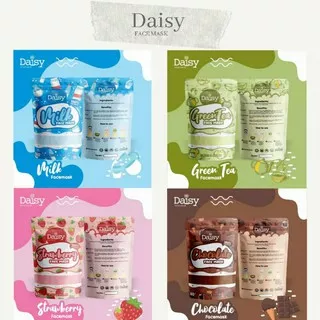 [FREE/GIFT BISA PILIH] FACE MASK DAISY ORGANIC FULL SIZE/MASK ORGANIC MILK,GREENTEA,STRAWBERRY,COCHO