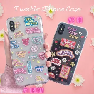 i.case_store TRANSPARENT POSTIVIE WORD TUMBLR CASING IPHONE YOU CAN DO THIS GO FOR IT IPHONE CASE CASING IPHONE 6 7 8 6S+ 7+ 8+ X XS MAX XR 11 PRO MAX PILLOW IPHONE CASE