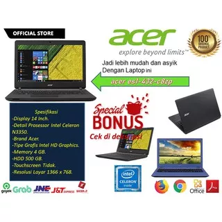 laptop acer es1-432-c8zp Intel Celeron n3350 RAM 4 HDD 500GB Black