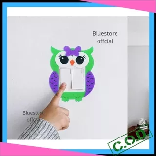 Hiasan Dinding Kamar Tidur Ruang Tamu Dapur Murah Minimalis Stiker Stop Kontak Pajangan Dinding Aesthetic Dekorasi Rumah Frame Saklar Motif OWL BURUNG HANTU Simple Unik Lucu Terbaru Bahan Kain Flanel Berkualitas Water Proof Tahan Air GRATIS ONGKIR GL032