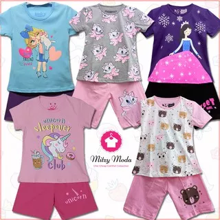 Setelan Baju Anak Princess | Setelan Marie Cat | Setelan Unicorn | Kaos Murah Karakter Anak Perempuan | Baju Anak Cewek 1-10 tahun