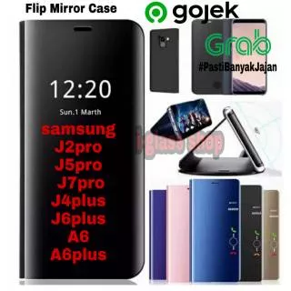 IGS Flip Cover Mirror Standing Case Smart View samsung j2 j5pro j7 pro j4 j6 plus j4plus j6plus a6 a8 2018