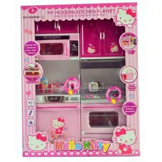 Mainan Perlengkapan Alat Dapur Masak Masakan Anak Perempuan Cewek Hello Kitty Kitchen Set