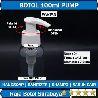Botol 100ml Pump Botol Pump 100ml Botol Plastik Pump 100ml untuk Kosmetik Sabun Cair Hand Sanitizer Shampo HandBody Lotion