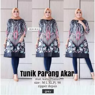 TUNIK BATIK ZIPPER DEPANQ MOTIF PARANG AKAR